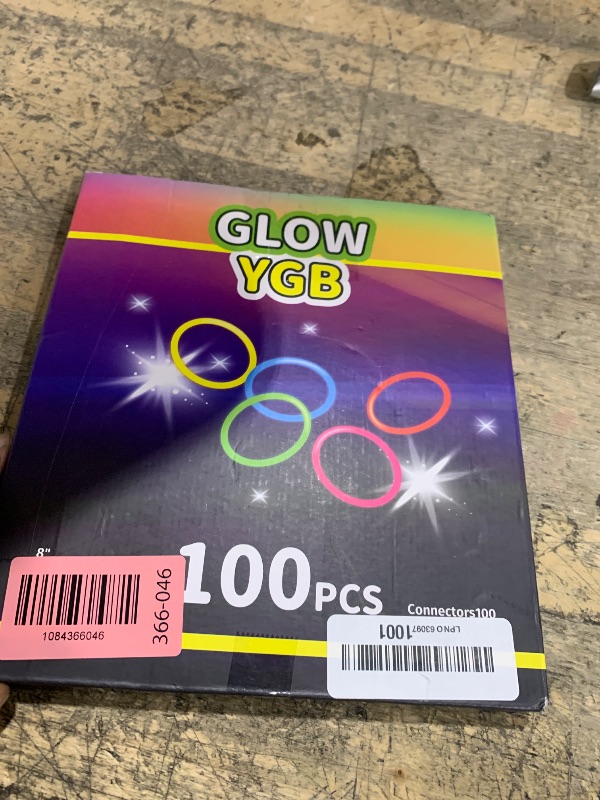 View 2 of 100PCS Glow Sticks Bulk Party Pack, Halloween Glow Sticks For Kids Camping, Glow In The Dark Sticks,8” Glow Party Supplies Bracelets with Connectors