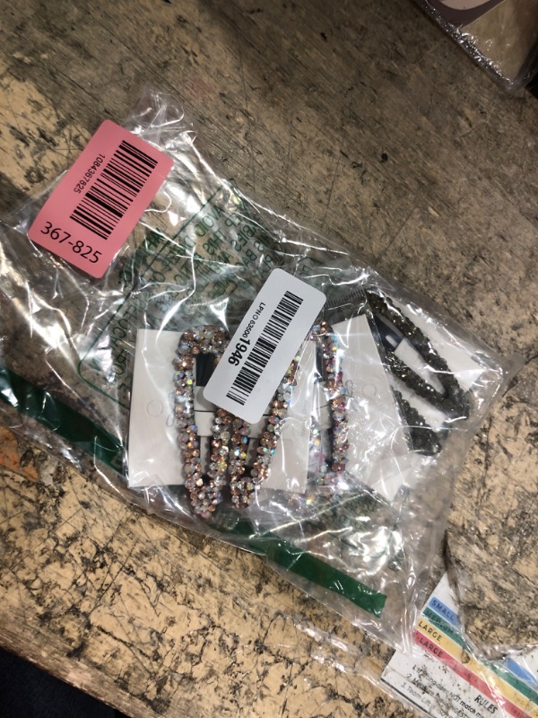 View 2 of 12 Pcs Rhinestone Hair Clips, AB Crystal Metal Hair Barrettes for Women