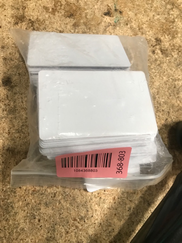View 2 of 100 Pack Premium Blank PVC Cards, CAETOUNG CR80 30 Mil Graphic Quality White Plastic Cards for Photo ID Badge Printers