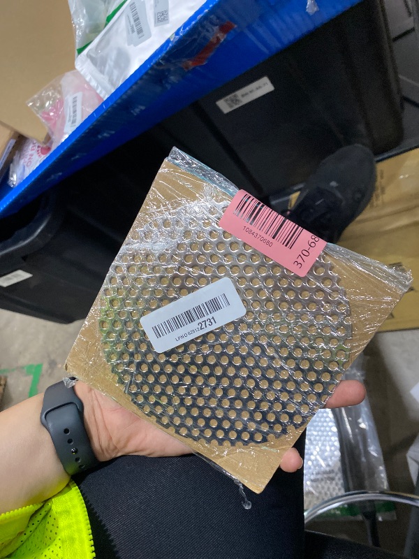 View 2 of 19GA Perforated Stainless Steel Sheet, 0.2" Aperture (About 1/5",5mm), Flue Ventilation, Filtration, Speaker Grille (1pcs 5.9'' Round)