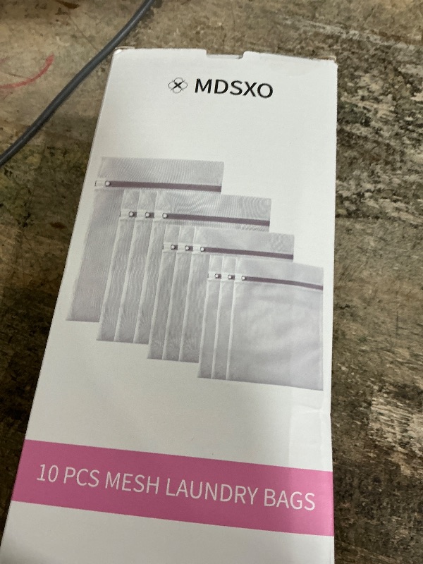 View 2 of 10 Pack Mesh Laundry Bags for Delicates with Non Rust Zipper- MDSXO White Laundry Bags Mesh Wash Bags, Easy Fit Bra, Sock,Lingerie,Sneaker,Baby Laundry for Washing Machine Travel Storage[1XL/3L/3M/3S]