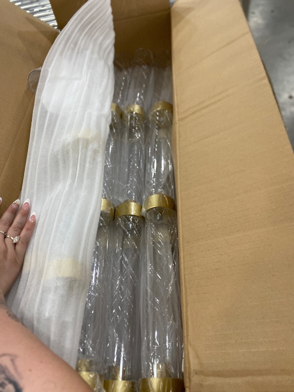 View 4 of 10PCS Gold Floor Candelabra,5 Arms Metal Candle Holder with Acrylic Shade