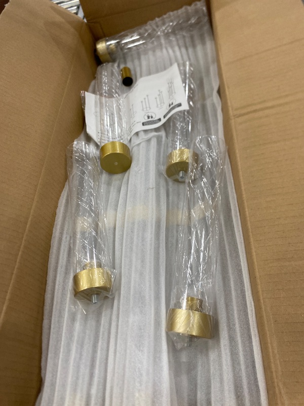 View 3 of 10PCS Gold Floor Candelabra,5 Arms Metal Candle Holder with Acrylic Shade