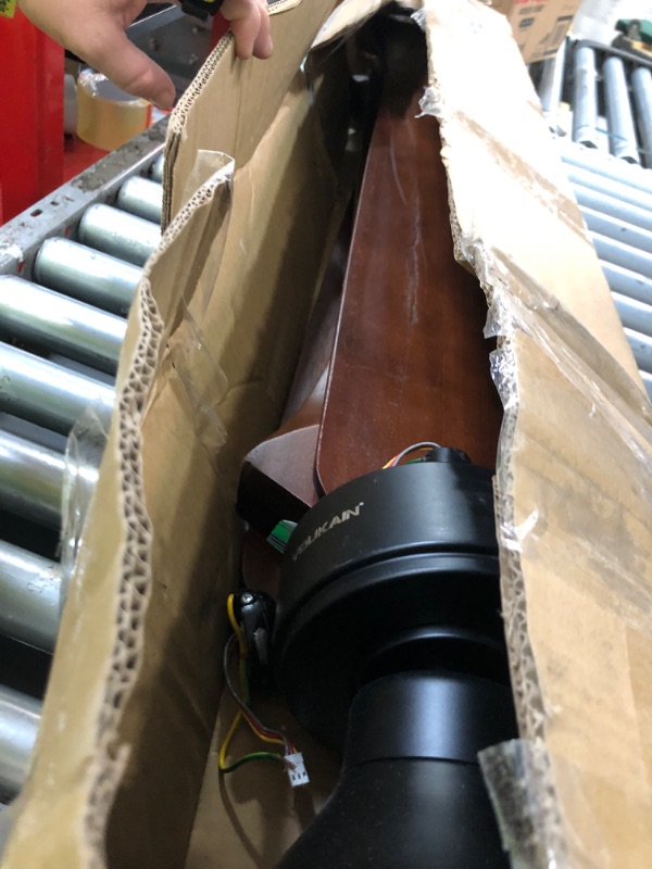 View 2 of **FOR PARTS ONLY, HEAVILY DAMAGED** YOUKAIN 72" Walnut Ceiling Fan (No Light)