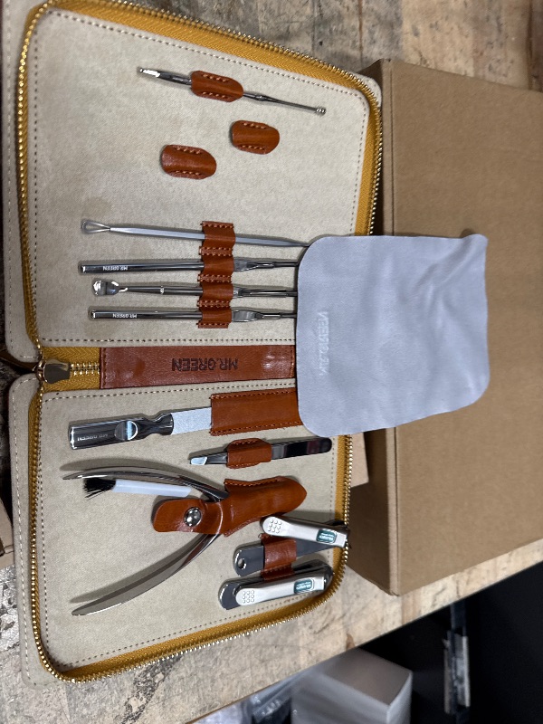 View 2 of **SEE NOTES***Manicure Set, Pedicure Sets, Nail Clipper Sets, Stainless Steel Professional Nail Cutter Kits with Travel Case (12 Count)