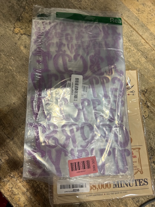 View 2 of 10 Sheets Purple Letter Stickers Glitter 520 Pcs Capital Alphabet Stickers