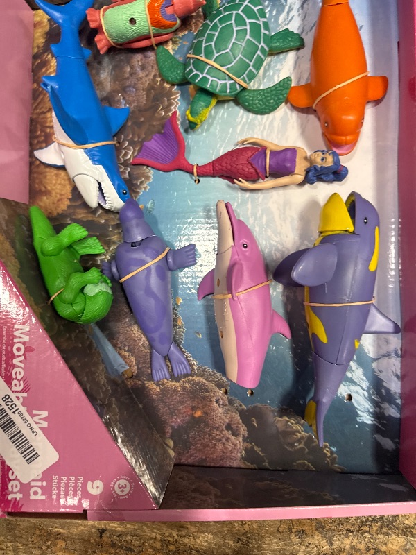 View 3 of **SEE NOTES***Wild Republic Moveable Mermaid Action Playset - 11" Mermaid & Sea Animals