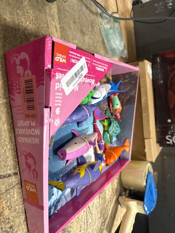 View 2 of **SEE NOTES***Wild Republic Moveable Mermaid Action Playset - 11" Mermaid & Sea Animals