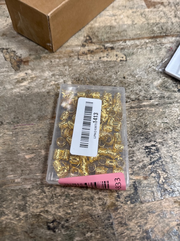 View 2 of 100 Pcs Gold Dreadlock Beads Locs Accessories, Hair Jewelry Braids, Soft Metal Adjustable Braiding Cuffs Clip, Braiding Hair Rings for Dreadlock Accessory, Crochet Passion Twist Hairs Rings for Women