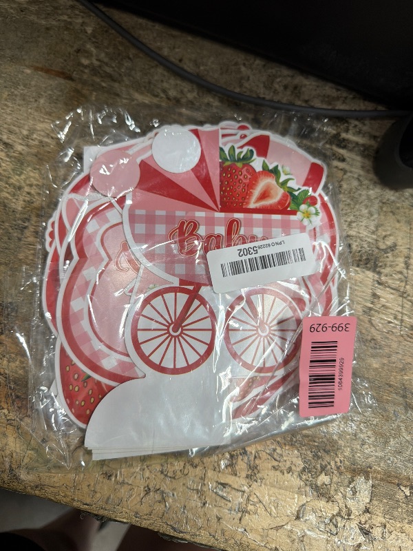 View 2 of 12 Pcs Strawberry Baby Shower Decoration Strawberry Honeycomb Centerpiece a Berry Sweet Baby Is on the Way Table Topper 3D Double Sided Table Decoration for Birthday Baby Shower Party Favors