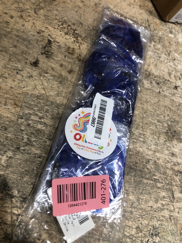 View 2 of 12 PCS Blue Hair Extensions Clip-in Colored Accessories for Teen Women Gift