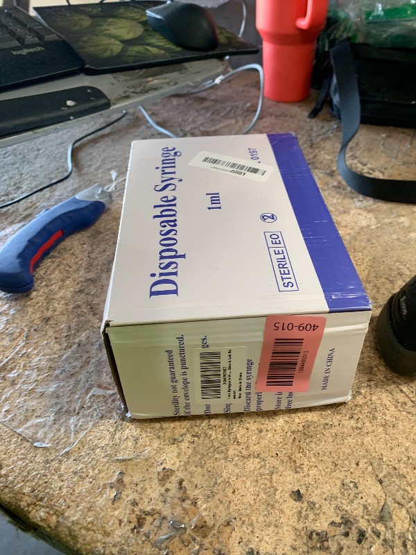 View 2 of 1mL Syringes with 27 Gauge 1/2" Luer Lock Needles, 100 Pack