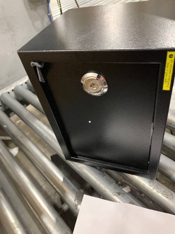 View 2 of 1.3 Cubic Feet Fireproof Safe Box with Key Lock, Hidden Steel Security Box with Removable Shelf for Cash, Jewelry, Passports and Medications, Personal Safes for Home/Office, 9.84"D x 13.78"W x 9.84"H