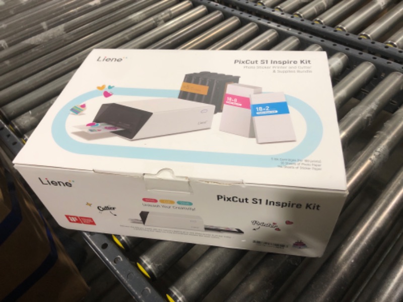 Photo 1 of Liene PixCut S1 Inspire Kit - All-in-One Color Sticker Printer & Cutting Machine, Thermal Dye-Sublimation Photo Printer, 300 DPI, Color Label Maker with 180 Sheets (36 Photo + 144 Sticker Paper)