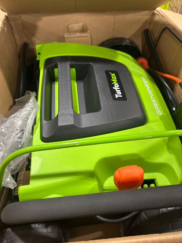 Photo 1 of GreenSweep TurfoMax 2025 | Artificial Grass Electric Turf Sweeper, 5 Adjustable Height Settings, Foldable Handle, Collection Bag Included, Restores Flattened Turf & Removes Debris