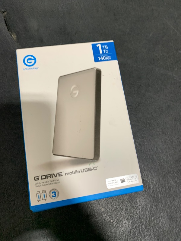 Photo 1 of Western Digital G-DRIVE Mobile USB-C 1TB External Hard Drive