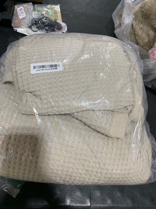 View 2 of Bedsure California King Cotton Waffle Weave Duvet Cover Set