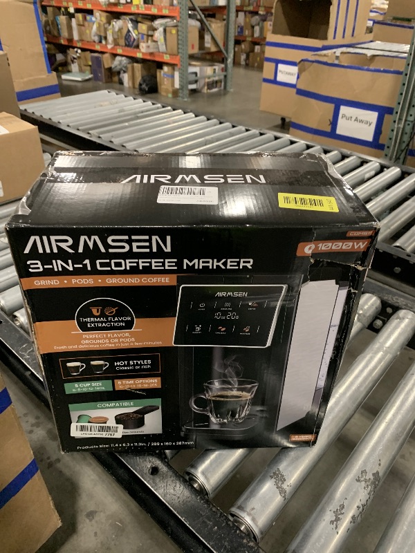Photo 1 of AIRMSEN Grind and Brew Coffee Maker, K-Cup Compatible, Single-Serve