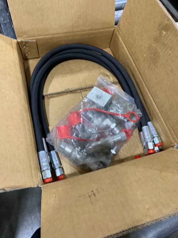 Photo 1 of GIYI 2 Pack 3 Way Hydraulic Diverter Valves Kit for 1-2 Ton Mini Excavators, with 31 inch Hydraulic Hoses, Quick Connectors & Auxiliary Connector. Excavator Attachments Fit M14 Hose