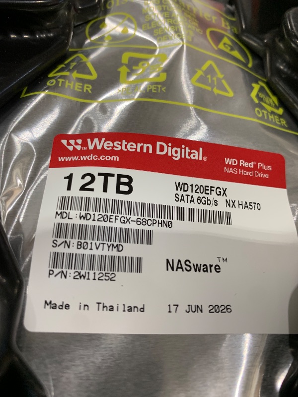Photo 1 of Western Digital 12TB WD Red Plus NAS Internal Hard Drive