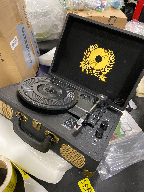 Photo 1 of Mersoco Vintage Bluetooth Record Player, Black