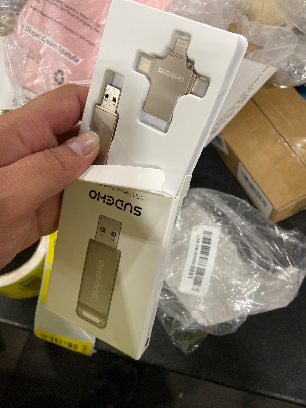 Photo 1 of SUDEHO 128GB USB Flash Drive with 3-in-1 Adapter