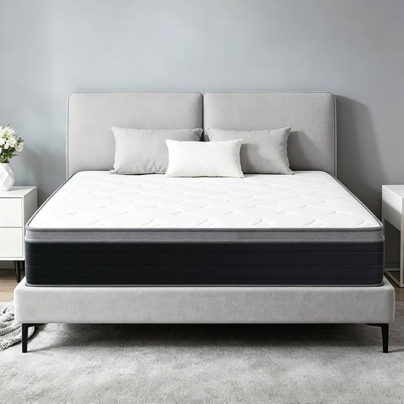 Photo 1 of Queen Size Mattress, 10 Inch Plush Comfort, Pocketed Coil Mattress in a Box, 60x80 Inch Queen Bed Mattress with Supportive Quiet Design