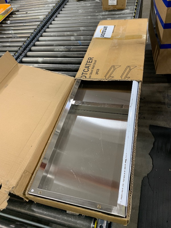 Photo 1 of SWOTCATER Stainless Steel Shelf 2 Pack 12"x48", Wall Mounted Metal Shelves