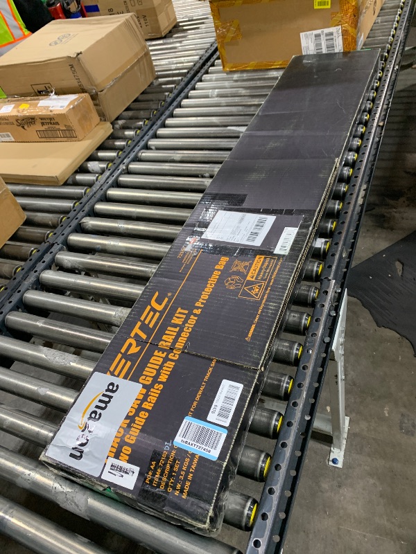 Photo 1 of POWERTEC 72152 110" Track Saw Guide Rail Joining Set with Protective Bag for DeWalt Track Saws | Includes 2x55" Guide Rails and (1) Guide Rail Connector for Woodworking Projects