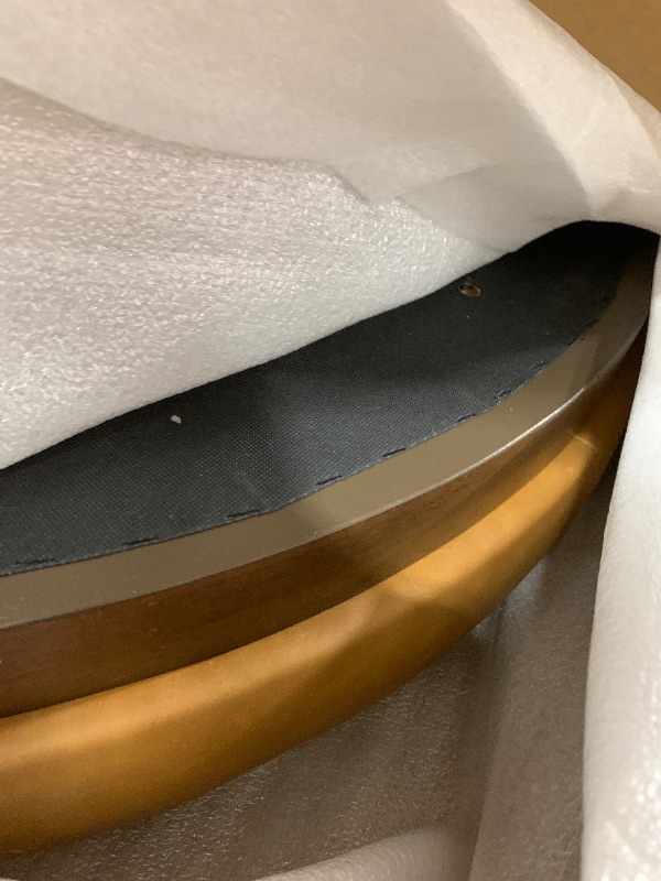 Photo 1 of Gio Cognac Tan Leather Round Ottoman