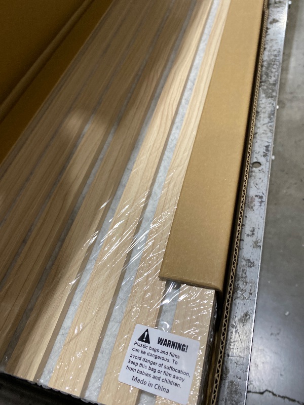 Photo 1 of Olanglab Wood Slat Wall Panels, Light Oak, 4 Pack