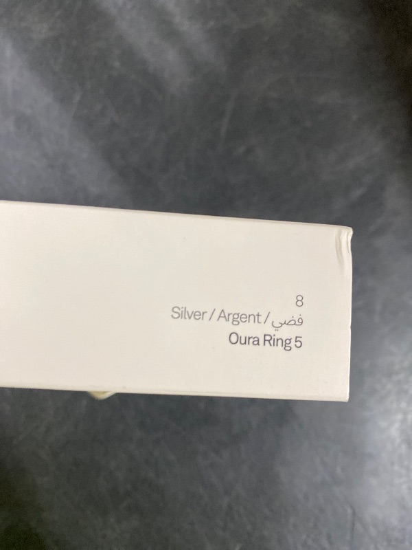 Photo 1 of OURA Ring 5 Smart Ring - Silver - Size 8