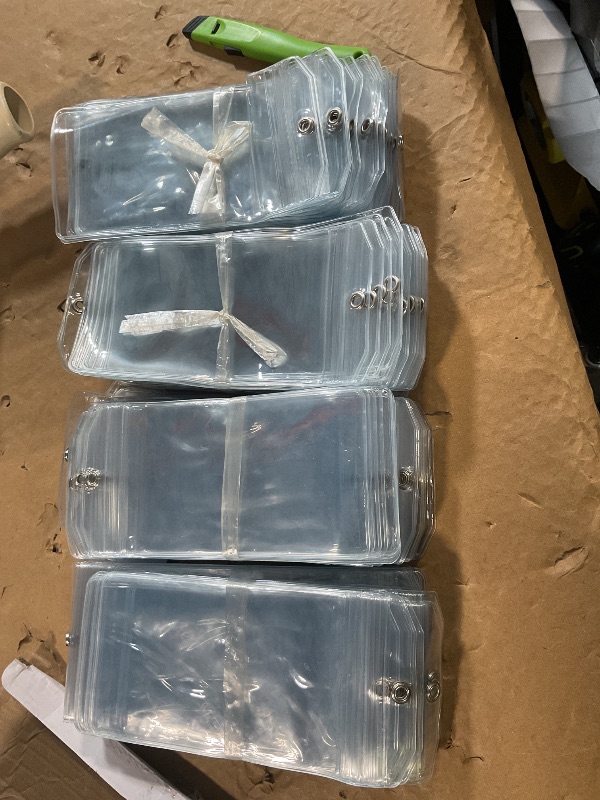 View 3 of [MISSING TAG RINGS] Clabby Cruise Luggage Tag Holders, 200 Sets Clear PVC