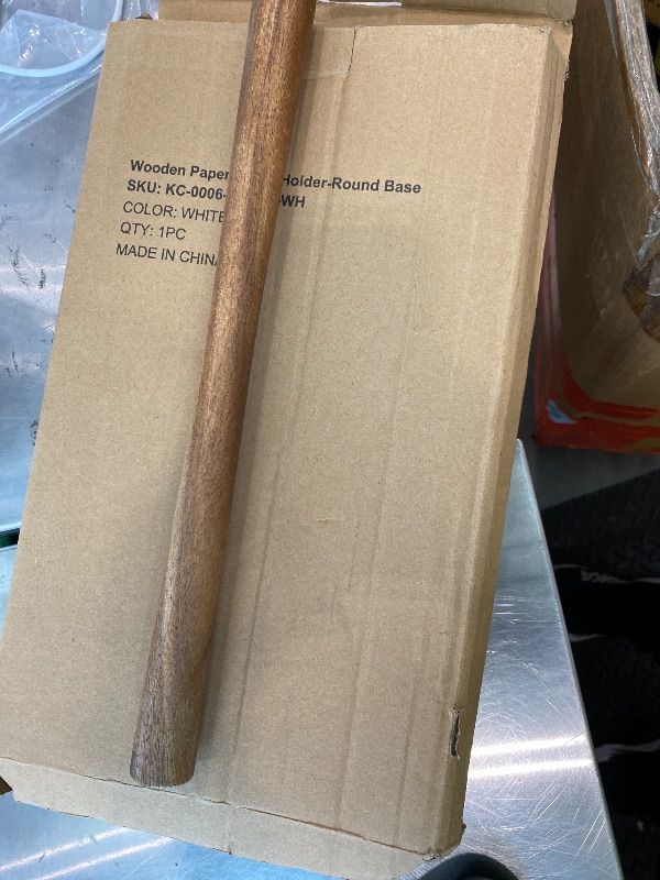 View 3 of **View Clerk Notes**Buruis Acacia Wood Paper Towel Holder with Marble Base
