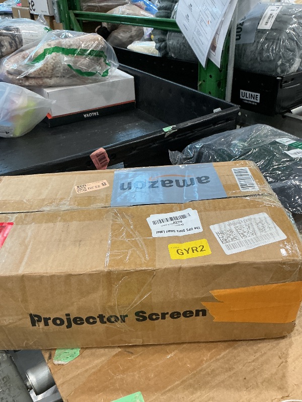 Photo 1 of 120inch Projector Screen with Stand: Portable Projector Screen Outdoor Indoor Front/Rear16:9 4K HD with Carry Bag Sandbag- Movie Screen for Backyard Moive Night, Camping, Theater