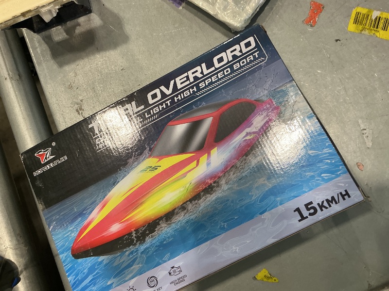 View 2 of [Remote doesn't work] Tidjani RC Boat, Red, 10-inch