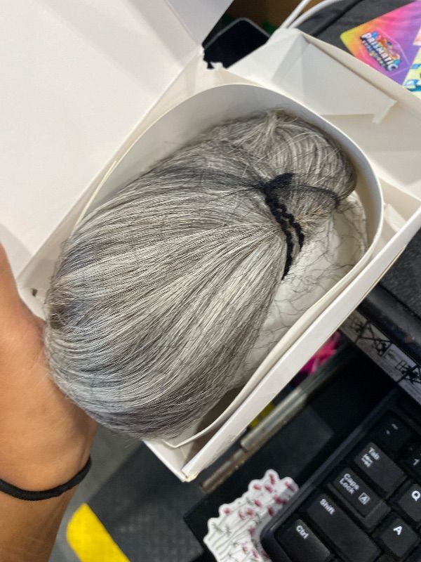 View 3 of [Grey] OOPPOO Hair Toppers with Wispy Bangs