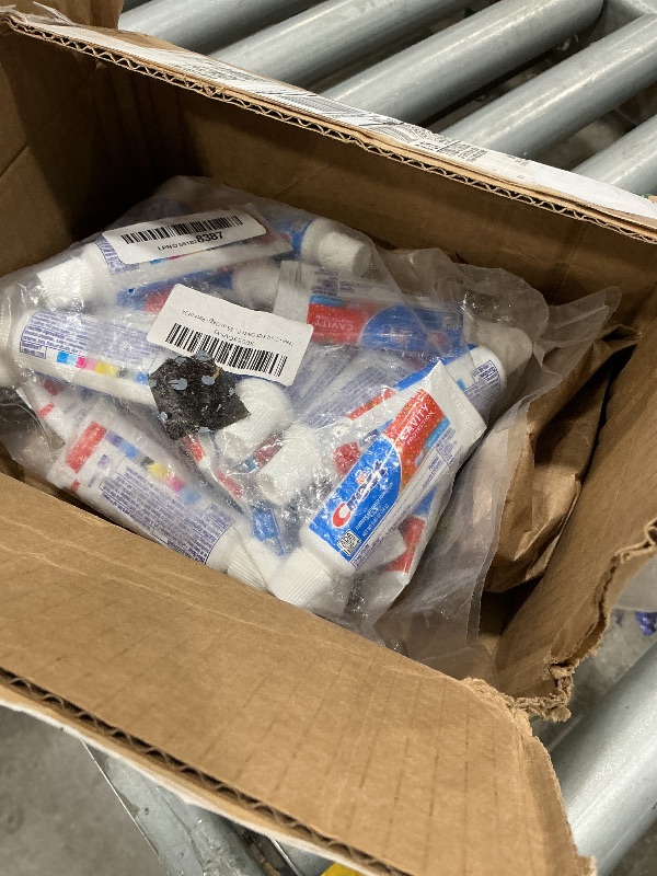 View 1 of
Small packages of toothpaste, crest kids