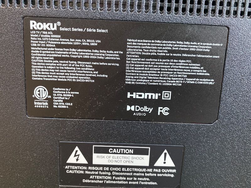 View 3 of [Parts Only] Roku 65" QLED 4K Smart TV