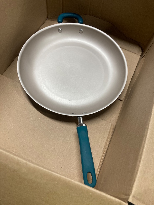 Photo 1 of Ceramic Nonstick Frying Pan/Skillet, Dishwasher Safe, 14 Inch Open Fry Pan - Marine Blue