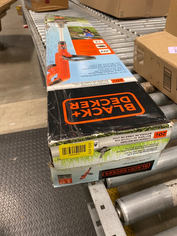Photo 1 of *USED* BLACK+DECKER 20V MAX String Trimmer and Edger 2 in 1, Cordless Weed Wacker with Auto Spool Feed, Battery and Charger Included, 12 Inch Steel Deck, Reduced Vibration (LST300)