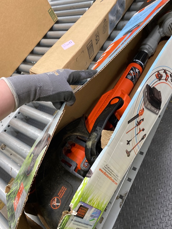 Photo 1 of *USED* BLACK+DECKER 20V MAX String Trimmer and Edger 2 in 1, Cordless Weed Wacker with Auto Spool Feed, Battery and Charger Included, 12 Inch Steel Deck, Reduced Vibration (LST300)
