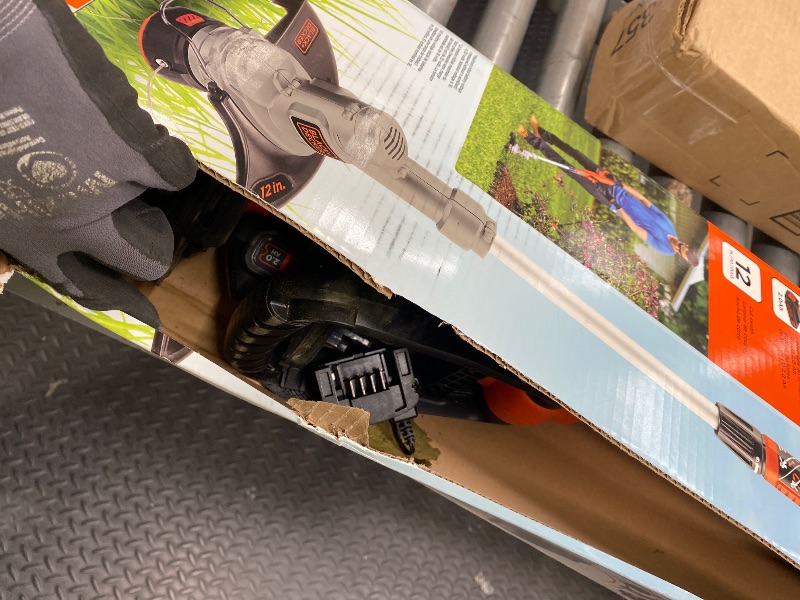 Photo 1 of *USED* BLACK+DECKER 20V MAX String Trimmer and Edger 2 in 1, Cordless Weed Wacker with Auto Spool Feed, Battery and Charger Included, 12 Inch Steel Deck, Reduced Vibration (LST300)