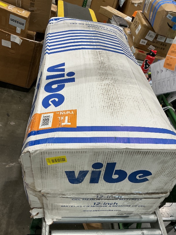 View 2 of Vibe 12-Inch Gel Memory Foam Mattress - Cooling Gel - Pressure-Relieving Support - Medium-Firm Feel - CertiPUR-US Certified - Bed-in-a-Box - Twin XL Size