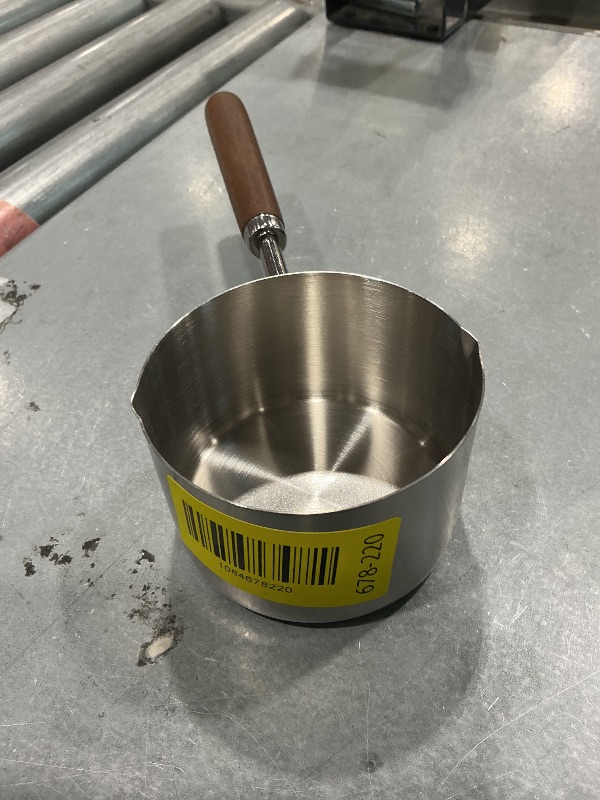 View 2 of [MEASURING CUP] BinaryABC Stainless Steel Mini Sauce Pan,250ml Small Pot with Pour Spout