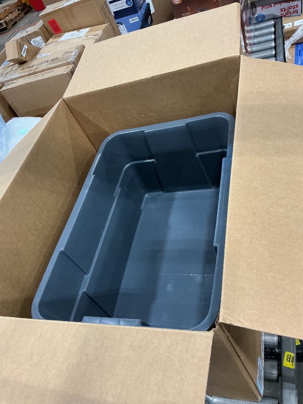 View 2 of *** missing top *** Rubbermaid Commercial BRUTE Tote Storage Container, 14-Gal, Grey