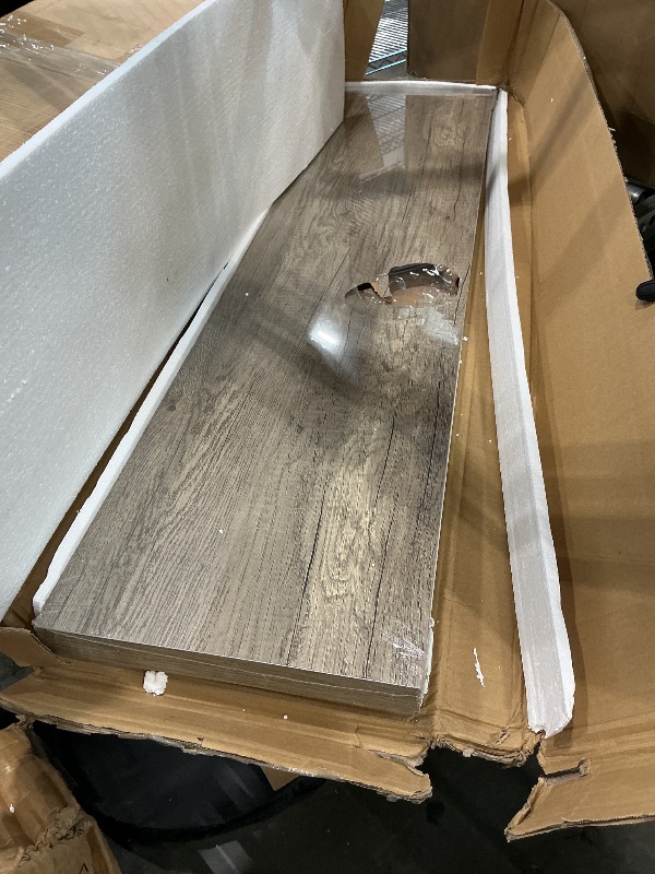 View 4 of [SEE LIVE PHOTOS] Acovy 48 Inch Floating Shelves, 12 Inch Deep Floating Shelves for Wall, Floating Shelf with Invisible Brackets, 12 inch Deep Wall Shelves for Bathroom, Bedroom, Living Room, Vintage Gray Oak