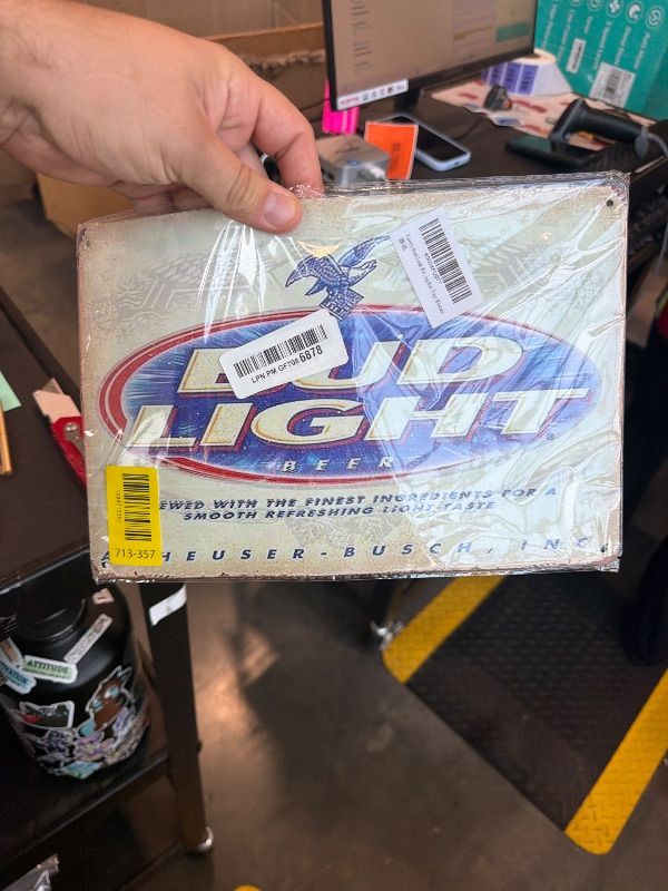 View 1 of [Bent] Metal Bud Light Sign