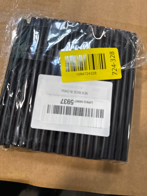 Photo 1 of [100 Pcs] 5 Inch Black Drinking Straws - 0.24'' Diameter Disposable Plastic Straw for Coffee and Cocktail, Short Straws for Bar, Cafe, Club, Kitchen, Party, Martini, Margarita and Whiskey