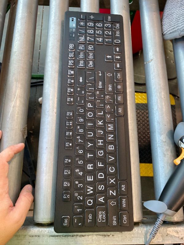 View 3 of [Missing Receiver] KOPJIPPOM Large Print Backlit Wireless Keyboard